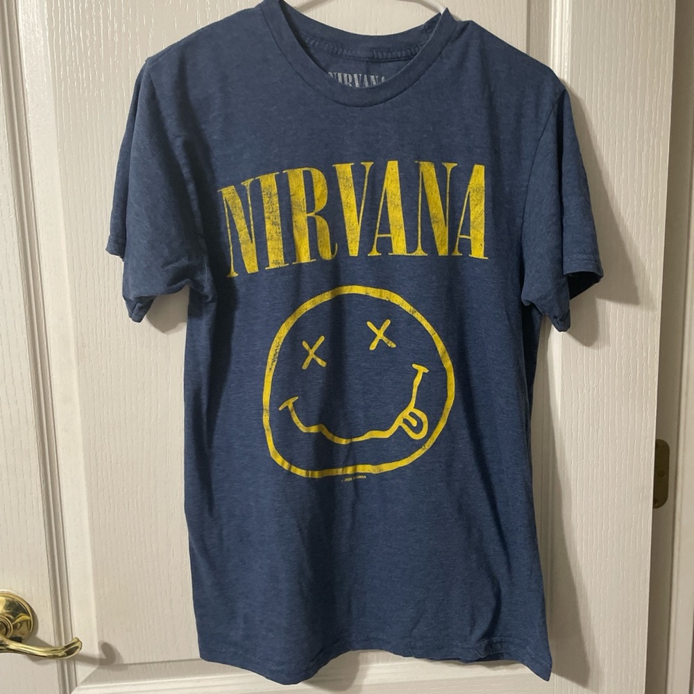 NIRVANA Blue and Yellow Short Sleeve Tee